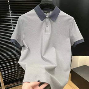 Camisa gola Polo Masculina Moda Monocromática Estilo Inglês De Alta Qualidade