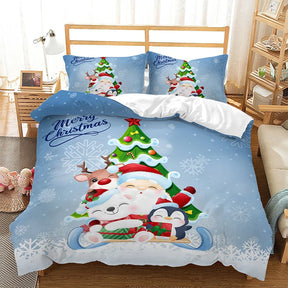 Decoração de Natal Conjunto De Cama Completo Estampa Natalina