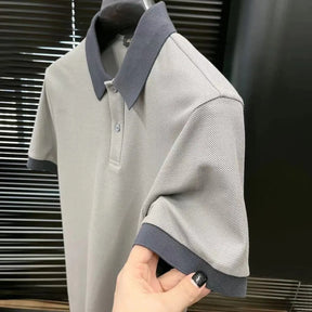 Camisa gola Polo Masculina Moda Monocromática Estilo Inglês De Alta Qualidade