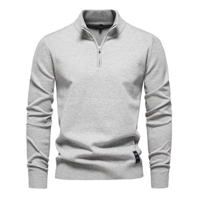 Camisa Gola Alta Masculina Com Zíper Material De Alta Qualidade Moda Suéter