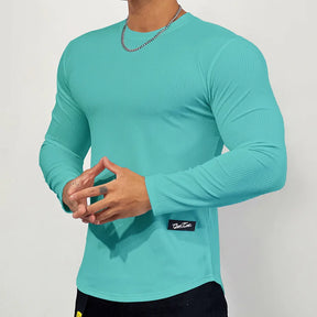 Camisa Masculina Slim Manga Comprida Camisa de Cor Sólida Alta Qualidade