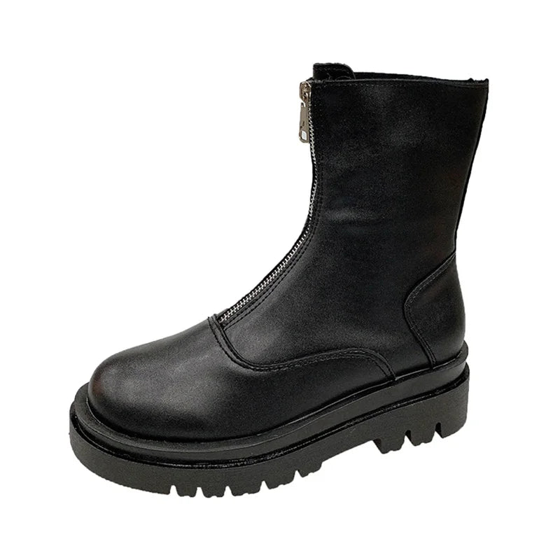 Bota de Couro Coturno Casual - Trend