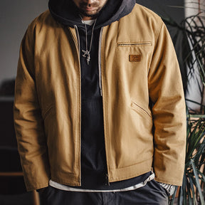Jaqueta Masculina Com Zíper E Lapela Moda Inverno