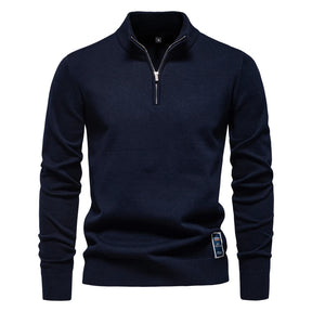 Camisa Gola Alta Masculina Com Zíper Material De Alta Qualidade Moda Suéter