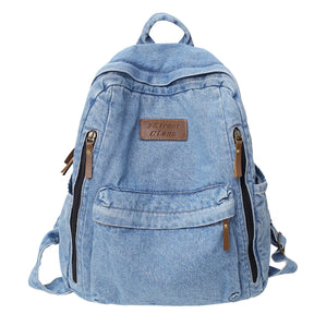 Mochila Jeans Unissex Moda Versátil