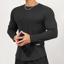 Camisa Masculina Slim Manga Comprida Camisa de Cor Sólida Alta Qualidade