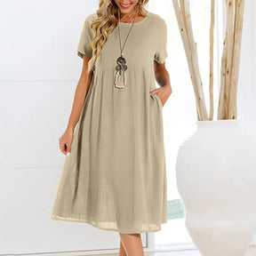 Vestido Casual Plus Chanfrado Feminino