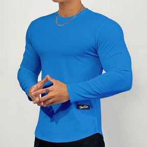 Camisa Masculina Slim Manga Comprida Camisa de Cor Sólida Alta Qualidade