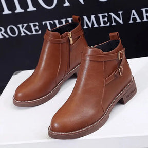 Bota de Couro Casual Celeste