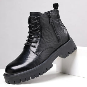 Bota de Couro Inverno Masculina Coturno Derby