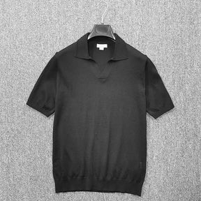 Camisa Masculina Gola Polo De Alta Qualidade Decote V Moda Casual De Luxo