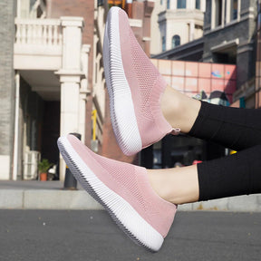 Tênis Feminino Casual Respirável De Sola Plana Alto Conforto