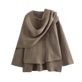 Casaco Feminino Assimétrico Transpassado Tendência Inverno