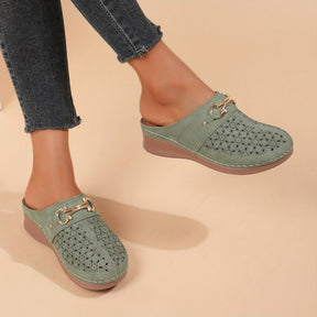 Sandália Ortopédica Feminina Design Vazado Com Fivela Sandália Confortável Para Caminhada