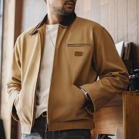 Jaqueta Masculina Com Zíper E Lapela Moda Inverno
