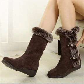 Bota Feminina Puff Aveludada de Inverno