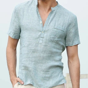 Camisa Social Masculina De Manga Curta E Botões Moda Casual