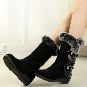 Bota Feminina Puff Aveludada de Inverno