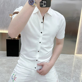Camisa Masculina Gola Polo De Alta Qualidade Moda Casual de Luxo