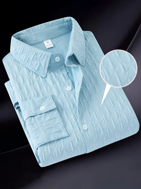 Camisa Social de Manga Longa Masculina Cor Sólida de Moda Outono/Inverno