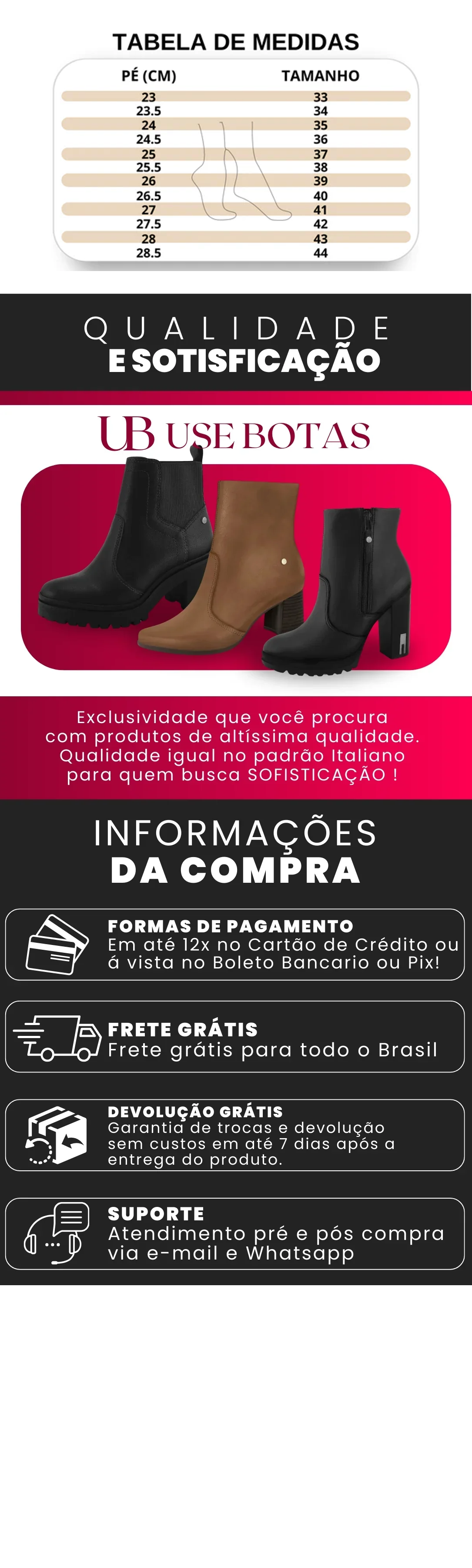 Bota de Couro Urban Chic Clássica