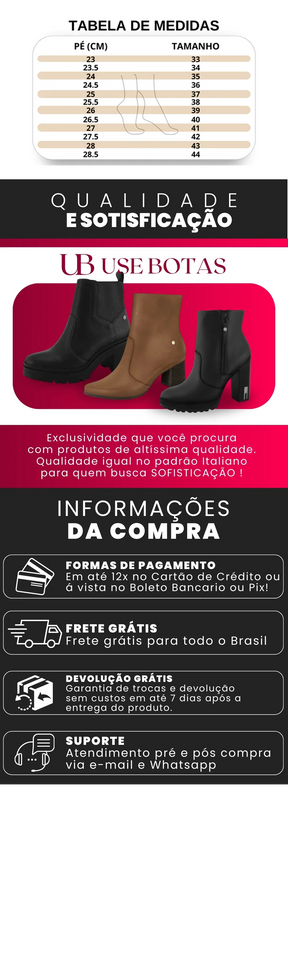 Bota de Couro Urban Chic Clássica